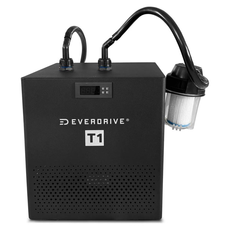 regen8 polarbarrel cold plunge ice bath with t1 chiller unit Everdrive T1 portable refrigeration unit with external filter