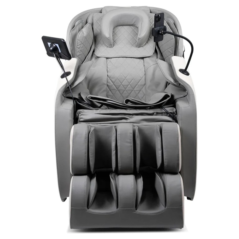 regen8 luxcloud air zero gravity heated massage chair Grey luxury massage chair with tablet holders