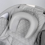 regen8 luxcloud air zero gravity heated massage chair Grey massage chair with quilted upholstery and headrest