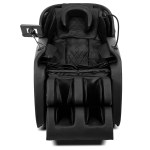 Black full-body massage chair with footrest