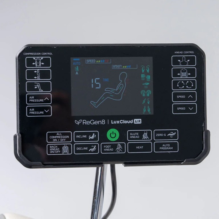 ReGen8 LuxCloud Air massage chair control panel