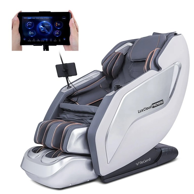 regen8 luxcloud premiere premium zero gravity massage chair with dual sl rollers Luxury massage chair with tablet control panel