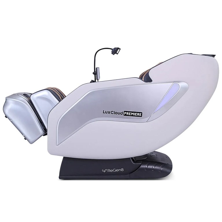 regen8 luxcloud premiere premium zero gravity massage chair with dual sl rollers LuxCloud Premiere futuristic massage chair side view