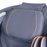regen8 luxcloud premiere premium zero gravity massage chair with dual sl rollers Close-up of grey leather car seat headrest