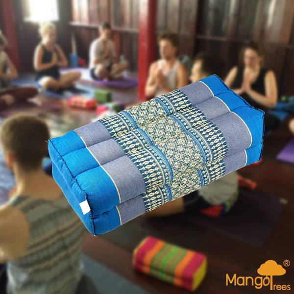 Blue Thai yoga cushion in meditation class