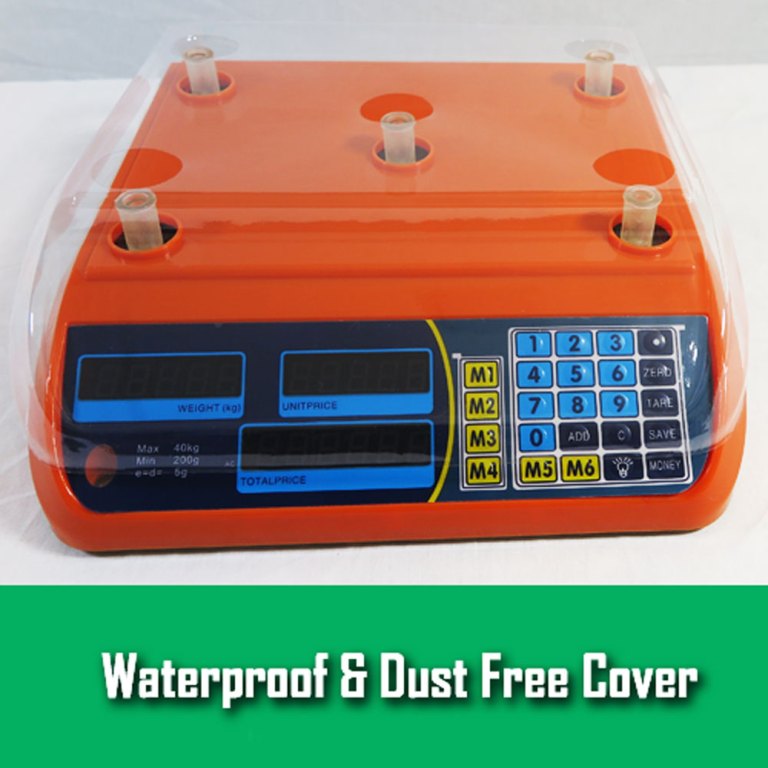 kitchen scale digital commercial postal shop electronic weight scales food 40kg orange Orange digital scale with waterproof dust cover