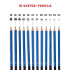 art sketch pencils oil drawing colouring graphite charcoal pencil set 72pcs/set 12 graded sketch pencils from 8B to 5H