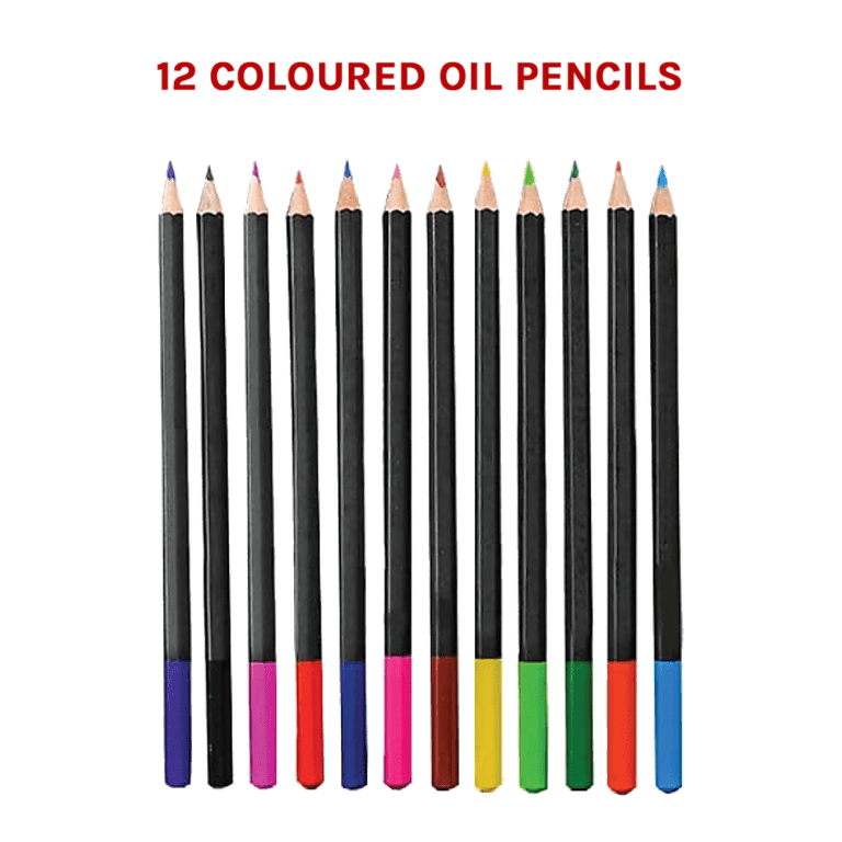 Set of 12 coloured oil pencils