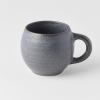 Grey ceramic mug with rounded handle
