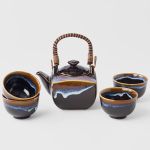 v637 c2826 00.jpg Ceramic teapot and cups with blue glaze