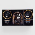 tea set 5pcs tenmokku bright blue glaze Boxed ceramic teapot and cups set