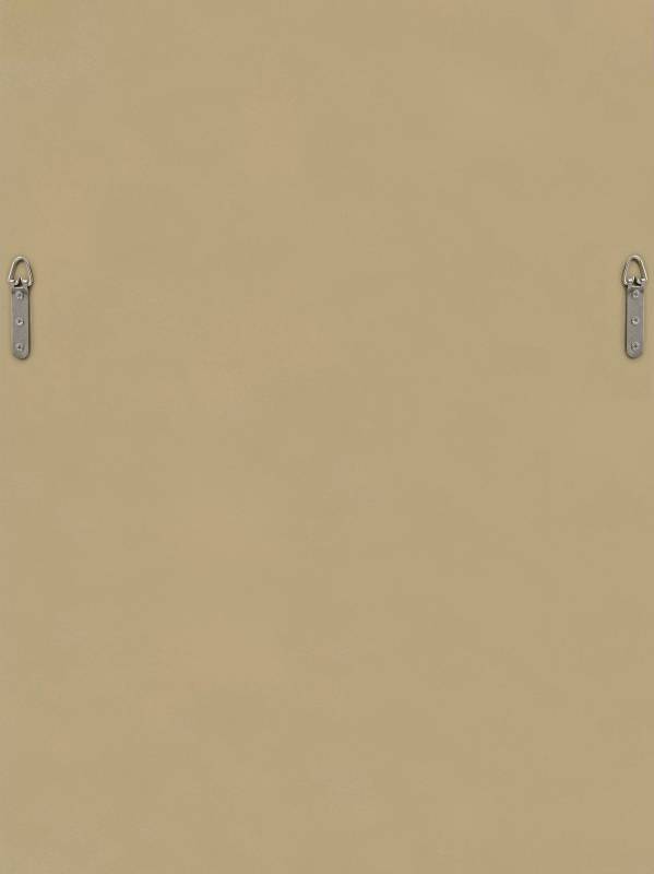 Beige wall with two metal hanging hooks