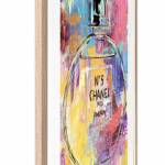 luxury perfume artwork framed w glass front 80x120cm Framed colourful Chanel No.5 bottle artwork