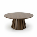 lilibet coffee table 38cm Round wooden dining table with fluted pedestal base