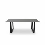 teso dining table 120cm Minimalist black rectangular dining table on white background