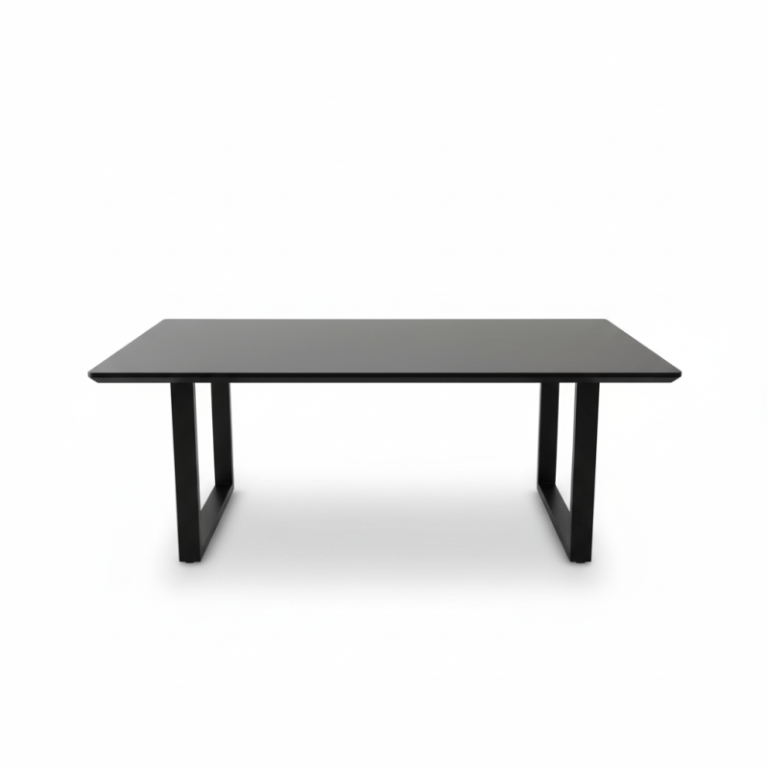 teso dining table 120cm Modern black rectangular table with U-shaped legs