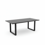teso dining table 120cm Modern black rectangular dining table with metal legs