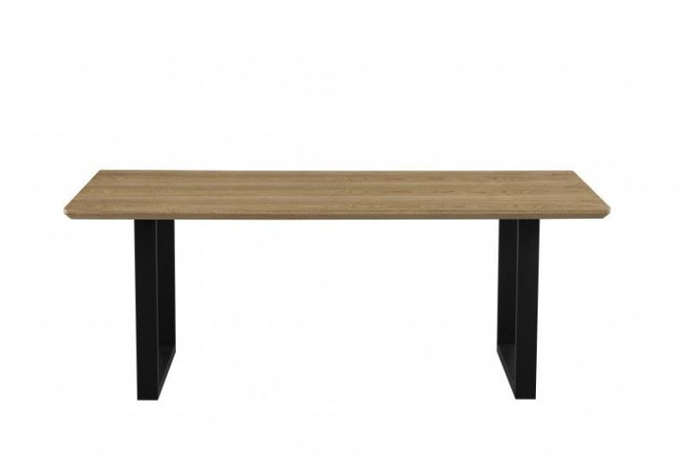 teso dining table 120cm Rectangular wooden dining table with black legs