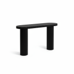 moreland console 80cm Modern black ribbed console table with cylindrical legs