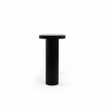 moreland console 80cm Black fluted pedestal side table on white background