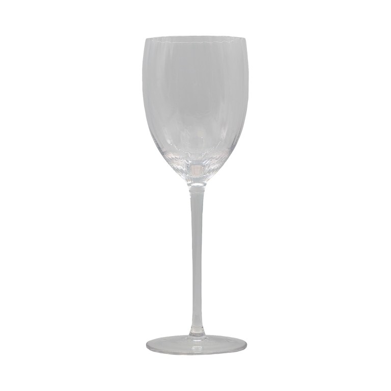 Clear wine glass with long stem