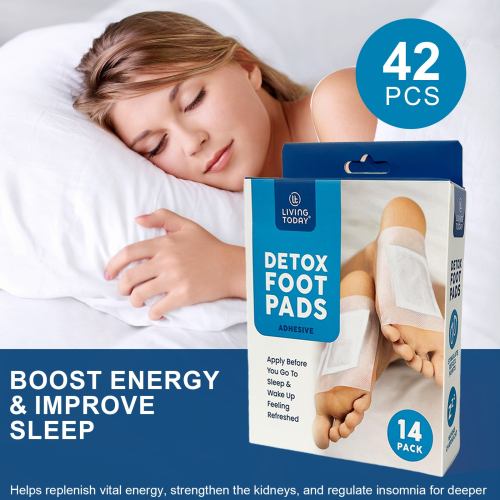 v915 pe0108x3 202603021040 00.jpg Woman sleeping beside detox foot pads box