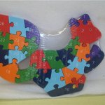 Colourful wooden squirrel number puzzle