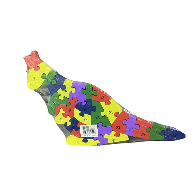 Colourful numbered cat-shaped wooden puzzle