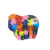 Colourful elephant-shaped alphabet jigsaw puzzle