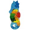 wooden animal puzzles alphabet and number assorted elephant Colourful wooden seahorse alphabet puzzle