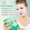 collagen real deep facial sheet mask for women deep moisturizing overnight sleeping Woman wearing hydrogel face mask holding green package