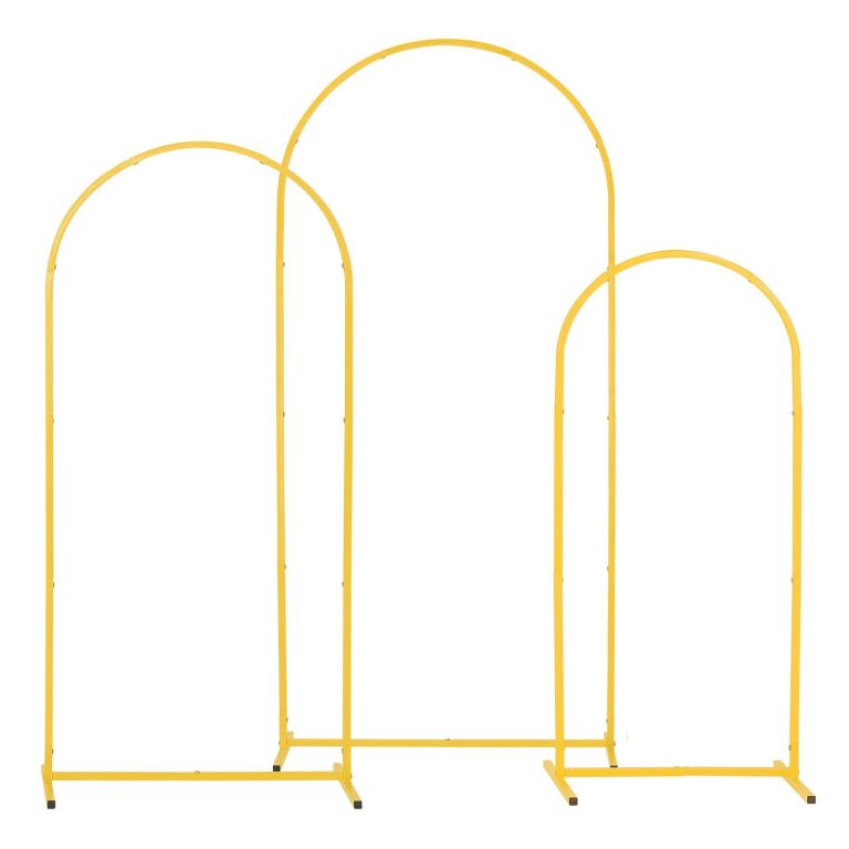 v952 bydgmjsjt6ftqca1u001v0 00.jpg Three yellow metal arch frames on white background