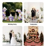 arch backdrop stand, set of 3, 1.8/1.5/1.2 m, stable structure, easy assembly, gold metal arch backdrop stand for wedding, birthday party, graduation, celebration, and ceremony decoration Event backdrops for birthdays, weddings and celebrations