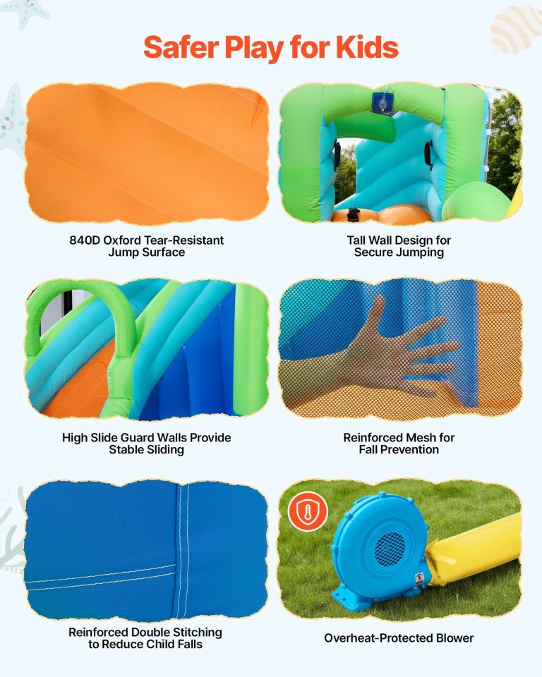 Kids inflatable jumping castle safety features overview