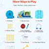 inflatable bounce house, 3.4 x 3.74 x 2.13 m inflatable bounce house water slide, bouncer castle with castle bounces, basketball hoop, splash pool & water ring toss, for 3 to 4 kids ages 3 to 8 Inflatable bounce house accessories and included items