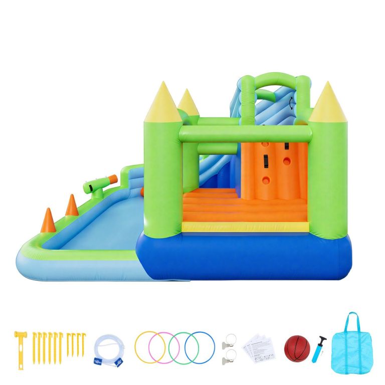 Inflatable water slide bouncy castle with splash pool