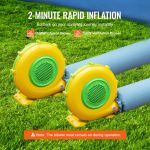 1100W and 750W inflatable blowers on grass