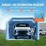 Inflatable car spray booth with vehicle inside