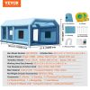 VEVOR inflatable paint booth with dimensions and accessories