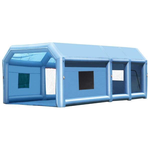 Large blue inflatable portable shelter tent