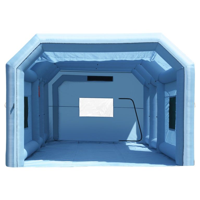 Inflatable portable spray paint booth interior