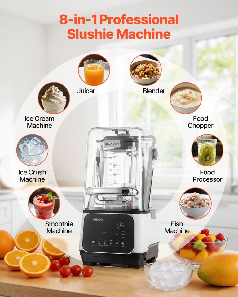 8-in-1 professional slushie and blender machine