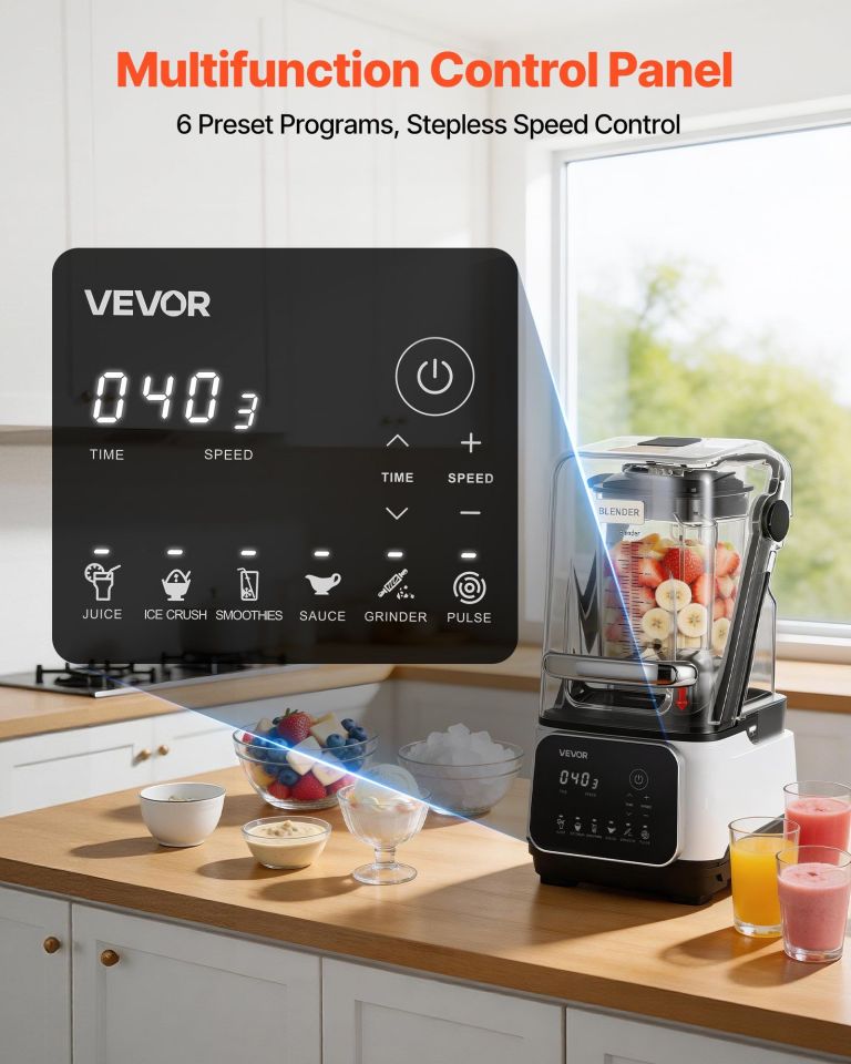 VEVOR blender with multifunction digital control panel