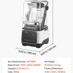 Commercial blender with sound enclosure and dimensions