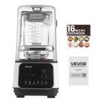 VEVOR countertop blender with soundproof cover and controls