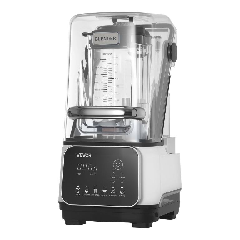 Commercial blender with soundproof cover and digital panel