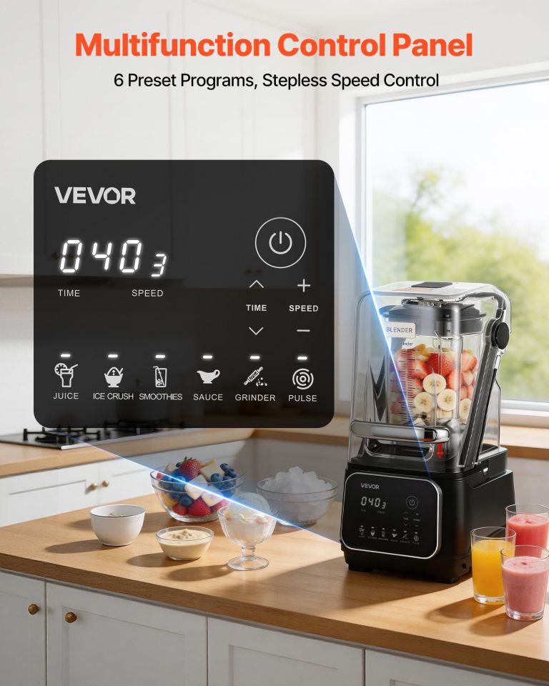 VEVOR blender with multifunction digital control panel