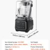 Commercial soundproof blender with dimensions and specifications