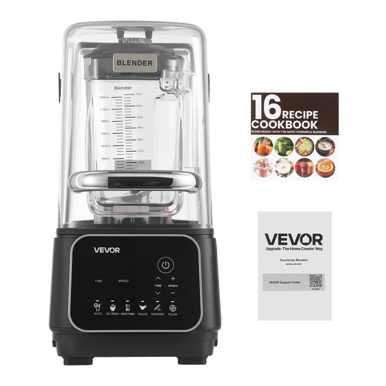 VEVOR countertop blender with soundproof cover and cookbook