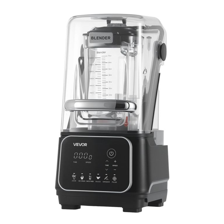 Commercial blender with soundproof cover and digital display
